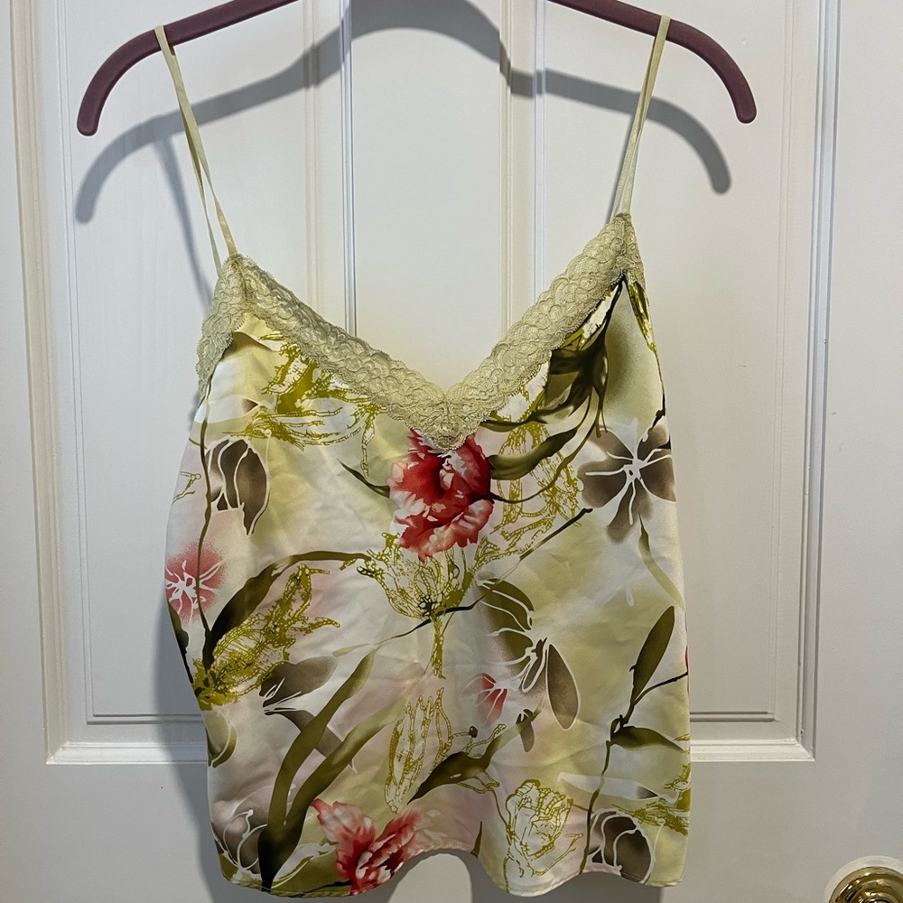 Valerie Stevens Green Pink Sleeveless Crop Camisole